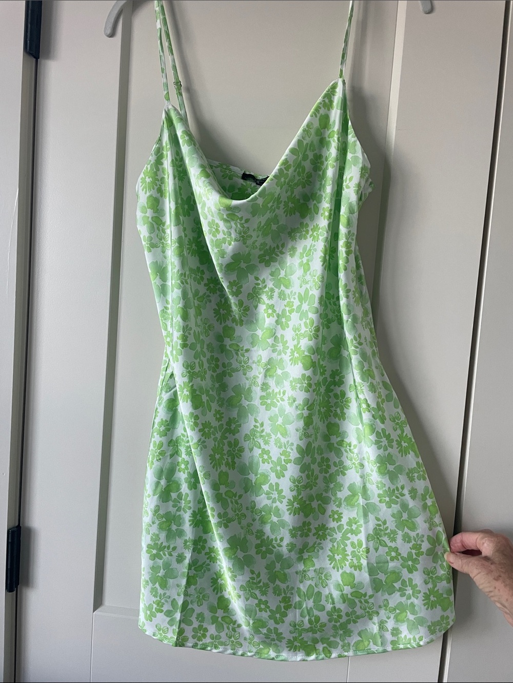 Green Floral Cowl Neck Slip Dress Forever 21